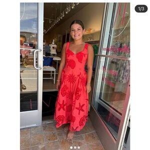 NWT Red Embroidered Midi Dress - Brand: Sofie the Label